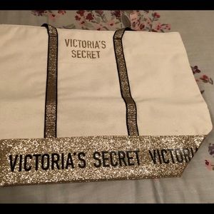Victoria’s Secret gold glitter bag